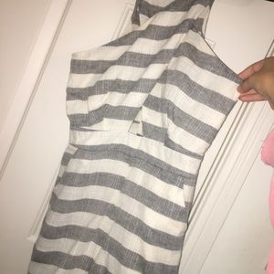 Grey and white romper